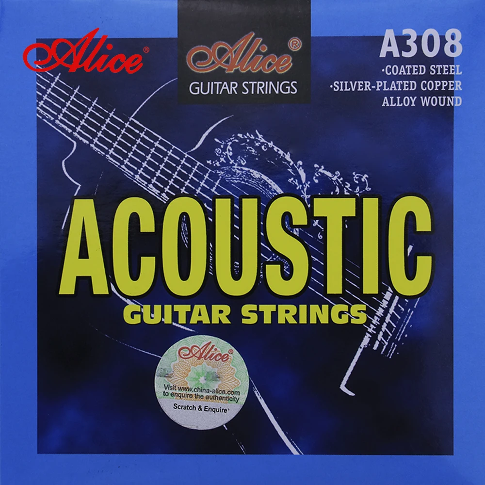 Alice A308 Stainless Steel Silver plated Copper Acoustic Guitar Strings