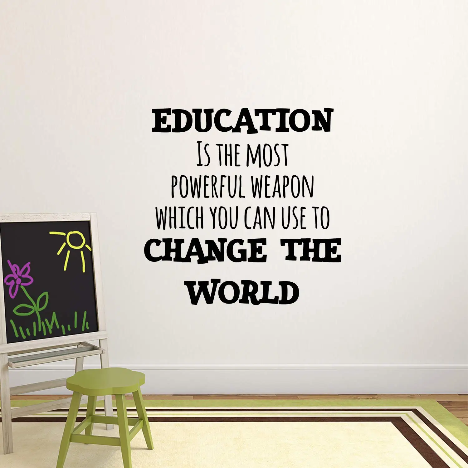 

Diy change the world Self Adhesive Vinyl Wallpaper For Kids Room Decoration Decal Mural