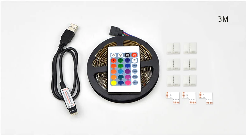 1 м 2 м 3 м угол 90 градусов RGB USB светодиодный светильник 5 в 5050 SMD tira USB СВЕТОДИОДНЫЙ светильник Диодная лента ТВ подсветка RGB управление