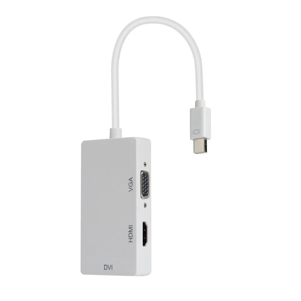3 в 1 Mini displayport DP Thunderbolt to DVI VGA HDMI адаптер Кабель Для iMac Mac Pro Air Book|dvi vga|adapter cableconverter