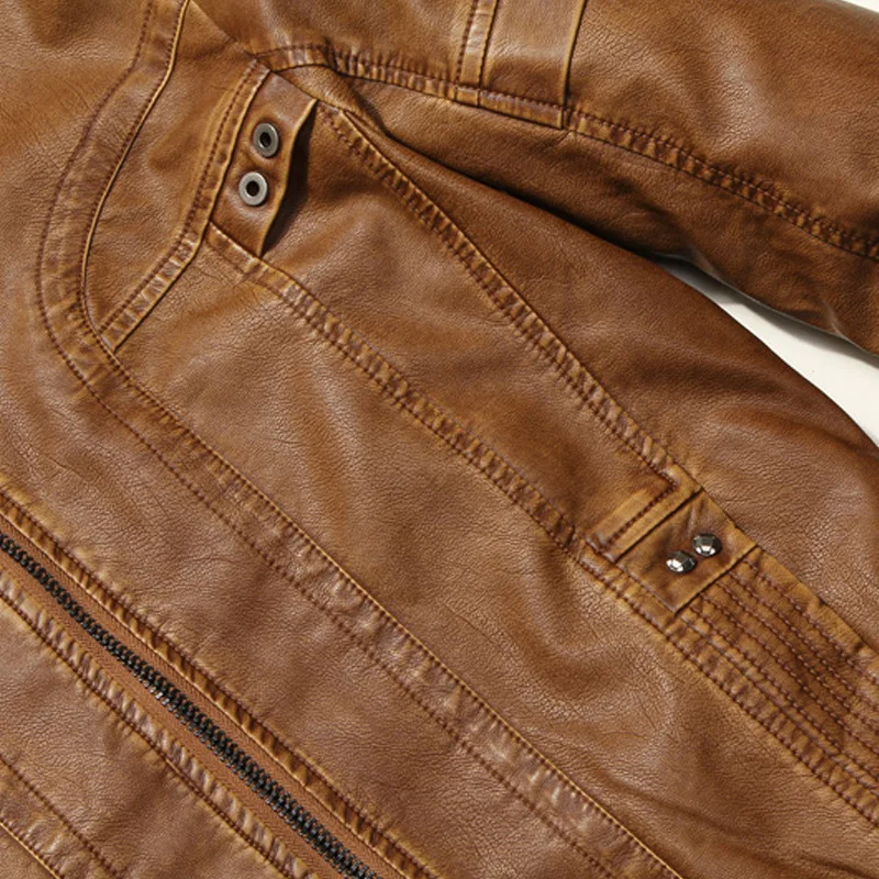 3XL US20 Mens Motorbike Leather Jacket Chopper Harley Style