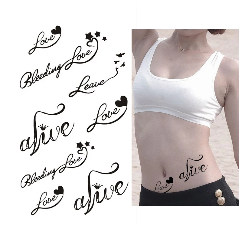 Buy 3PCS Heart Love Letters Designs Women Waterproof