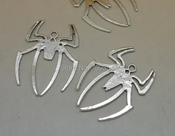 

100pcs/lot 31x39mm antique silver spider pendant charm