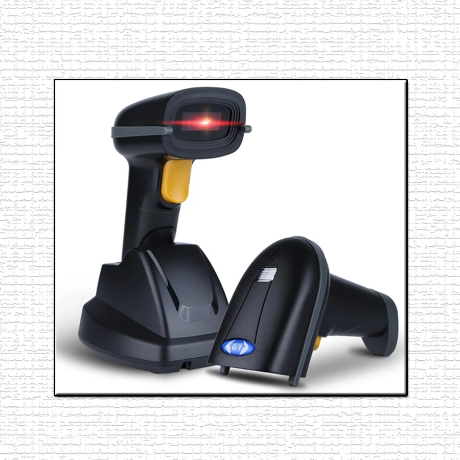 1D 2D QR اللاسلكية USB ميناء قارئ شفرة التّعرّف ماسحة مع قاعدة شحن البطارية ربط مع درج للنقود و محطة pos