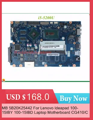 Motherboard For Lenovo Ideapad 100-15IBY 100-15IBD Laptop Motherboard CG410/CG510 NM-A681 SR240 I3-5020U DDR3L 100% Tested