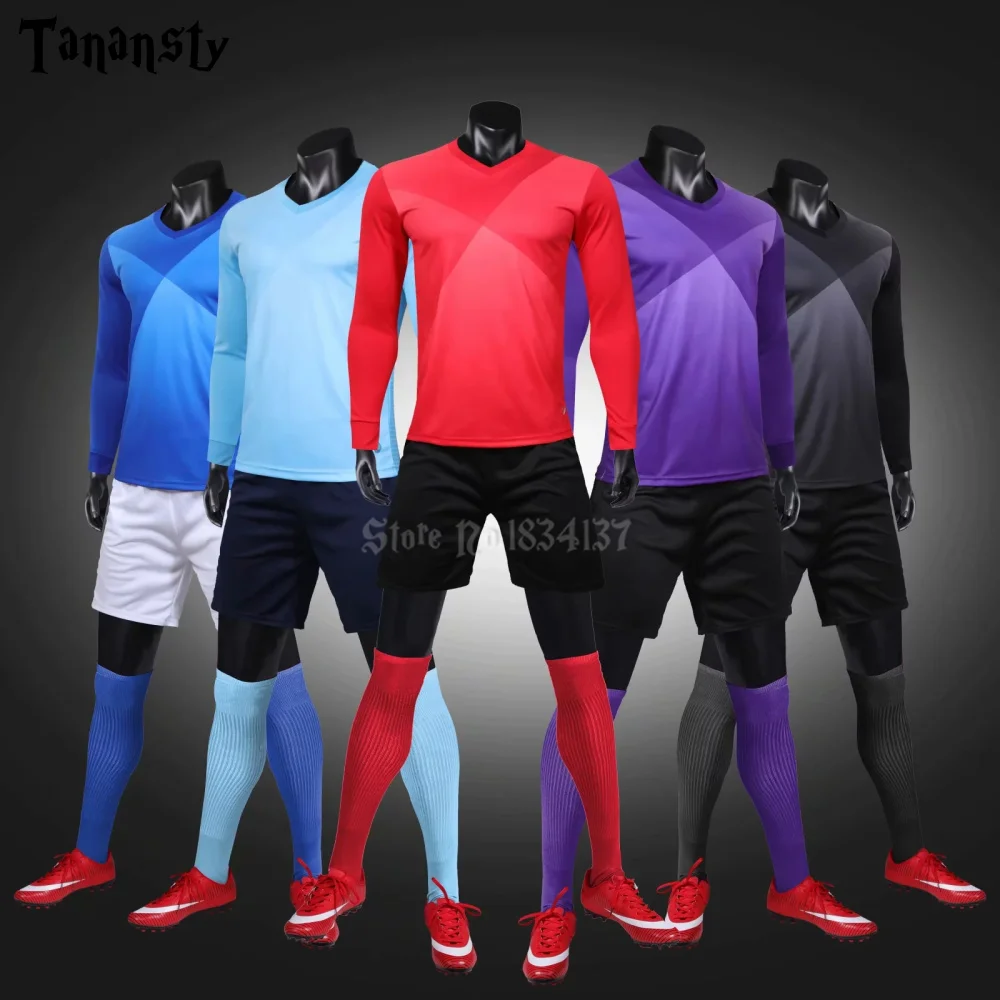 

Survetement football sets college soccer jerseys men custom football uniforms adult long sleeve maillot de foot 2019 2020