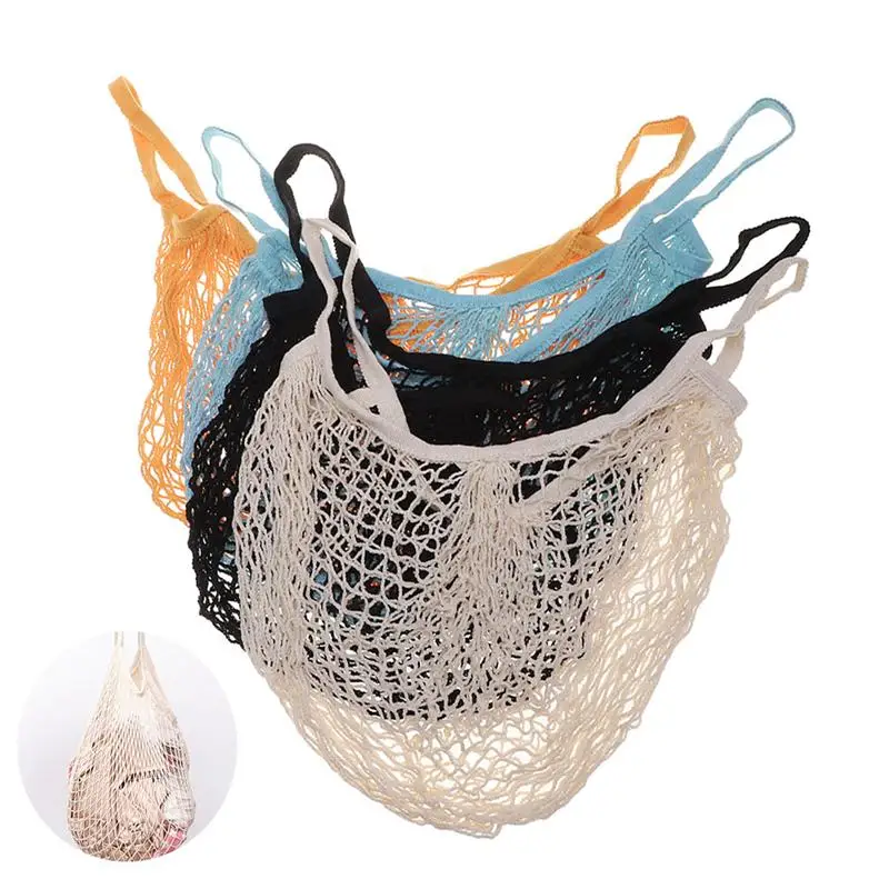 Lightweight Cotton Net Bag String Knit Practical Simple Portable Shopping Net Bag Storage Handbag For Shopping Outdoor