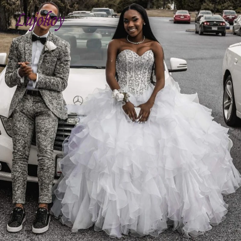 Белое роскошное платье Quinceanera бальное для женщин 15 лет 16 милое выпускного вечера