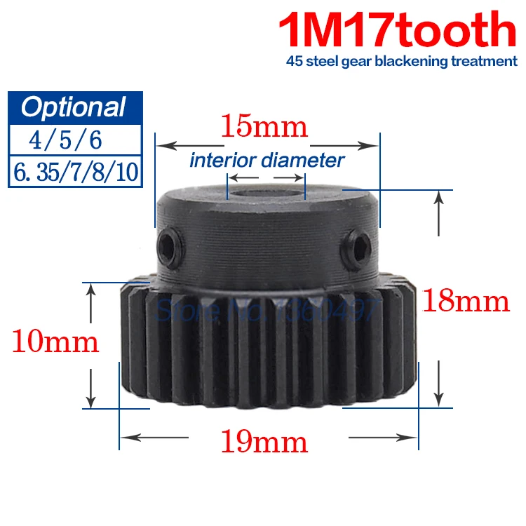 Стальные металлические Шпоры различные основные шестерни 1Mod 15 T/16 T/17 T/18 T мотор шестерни s