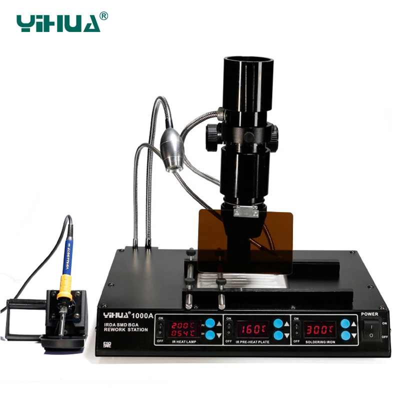 YIHUA 1000A паяльная станция инфракрасной паяльной станции паяльник для подключения