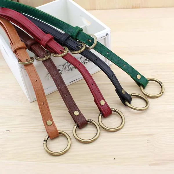 

2pcs/lot thin 66~116CM Sling Bag handle belt 1.5 CM wide adjustable with round ring DIY Bag Parts & Accessories freeshipping
