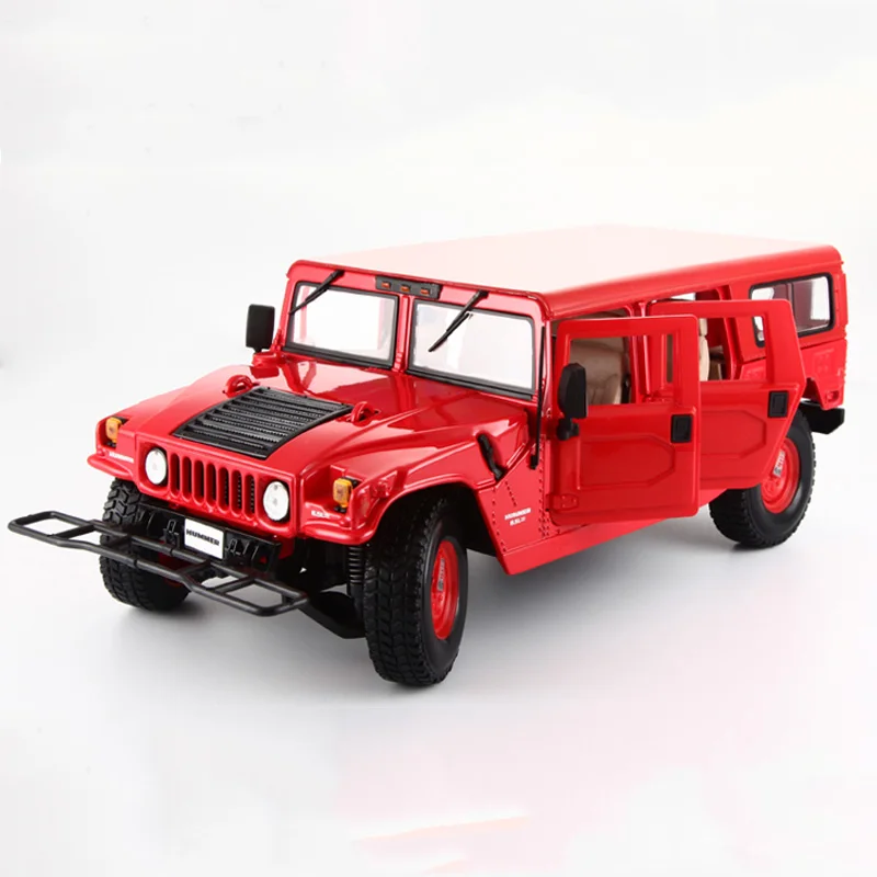 1/18 масштаб Hummer H1 красный и черный Внедорожник литая модель автомобиля Подарки