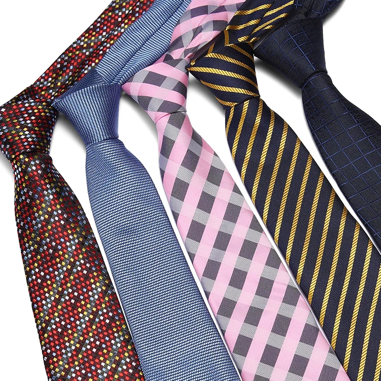 

7cm Mens Ties Man Fashion Polka Dot Plaid Striped Floral Neckties Corbatas Gravata Jacquard Navy Wine Blue Business Tie for Men
