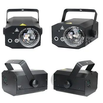 

4pcs/lot Portable Music remote control LED RGBW Lights RG Laser Stage Effect Lighting