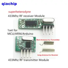 1 set RF module 433 Mhz superheterodyne receiver and transmitter kit with antenna For Arduino uno Diy kits 433mhz Remote control