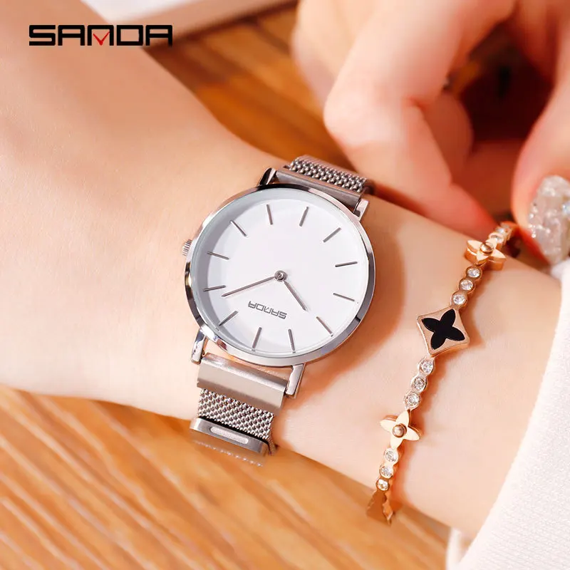 

Women Watch 2019 Top Luxury Brand Simple Ladies Dress Quartz Wrist Watches Magnet Mesh Waterproof Clock Female relogio feminino