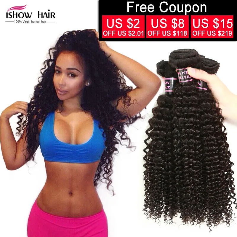 Good Quality 7A Unprocessed Brazilian Kinky Curly Virgin Human Hair 3Bundles Weave Top Selling Virgin Brazilian Kinky Curly Hair