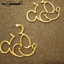 Cxwind New Cute Cartoon Mickey Design Stud Earrings For Women Girl Kids Geometric Animal Angel Heart Rabbit Earring Brincos