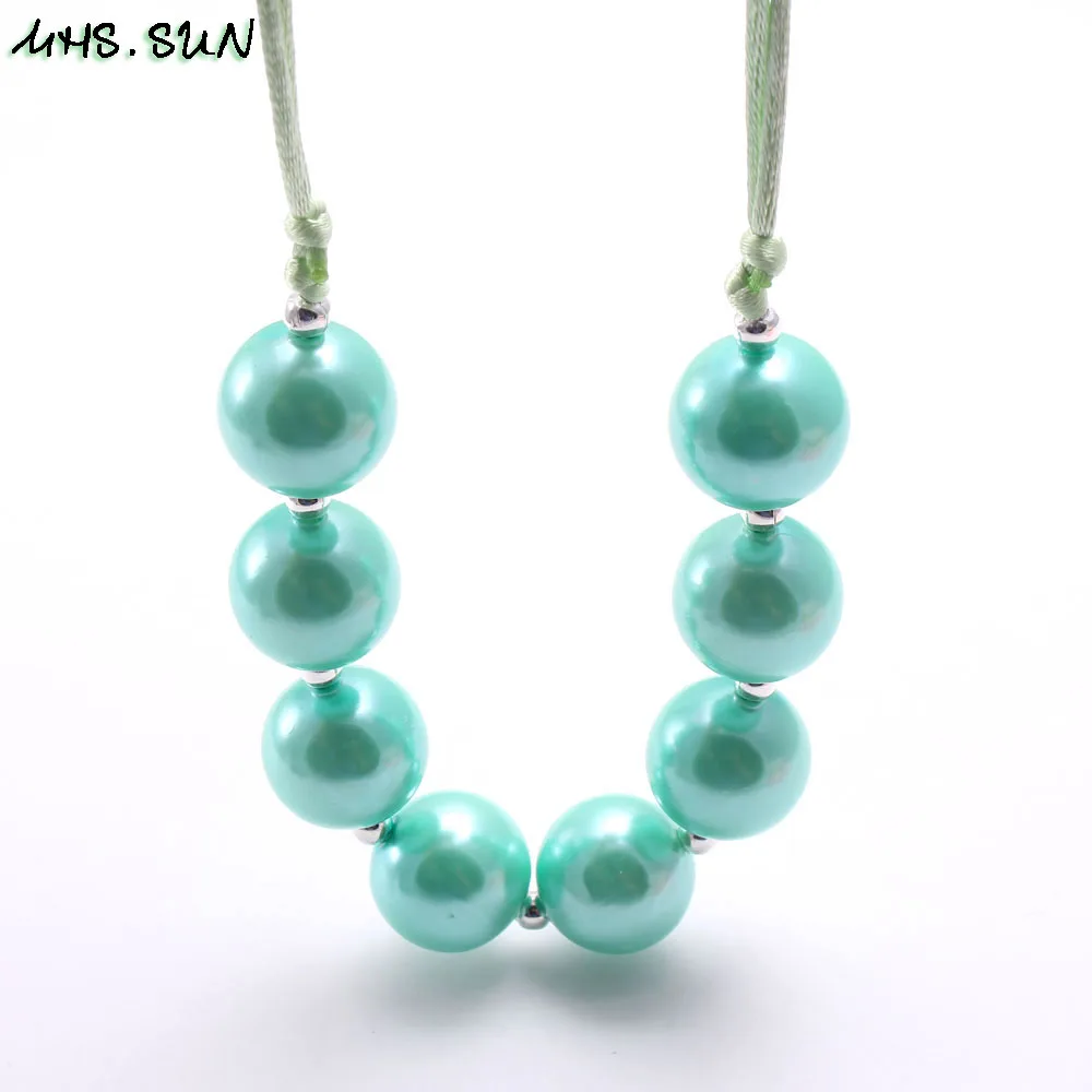MHS. SUN модное дизайнерское жемчужное массивное ожерелье для девочек, детское массивное ожерелье из жевательной резинки, регулируемое ювелирное изделие