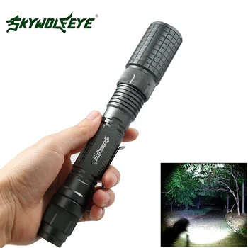 

SKYWOLFEYE T66 XM-L T6 LED Flashlight 1000 Lumen Zoomable Waterproof LED Torch Lamp Flash Light for Outdoor Camping Hiking