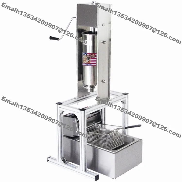 Heavy Duty Manual Vertical 5L Spanish Churrera Churros Machine Maker w// 6L Fryer