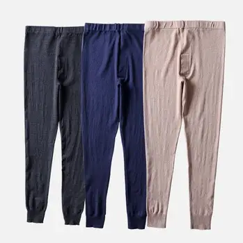 

Men's 80% Silk 20% Wool Stretchy Warm Long Johns Thermal Base Layer Pants SG368