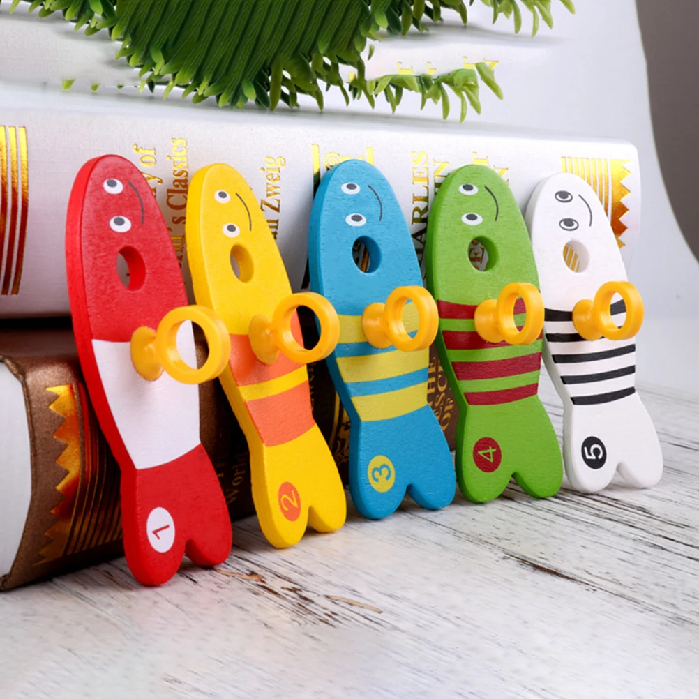 Children'S Puzzle Wooden Montessori Colorful Fishing Digital Column Game Early Educational Learning Balance Toys Suitable