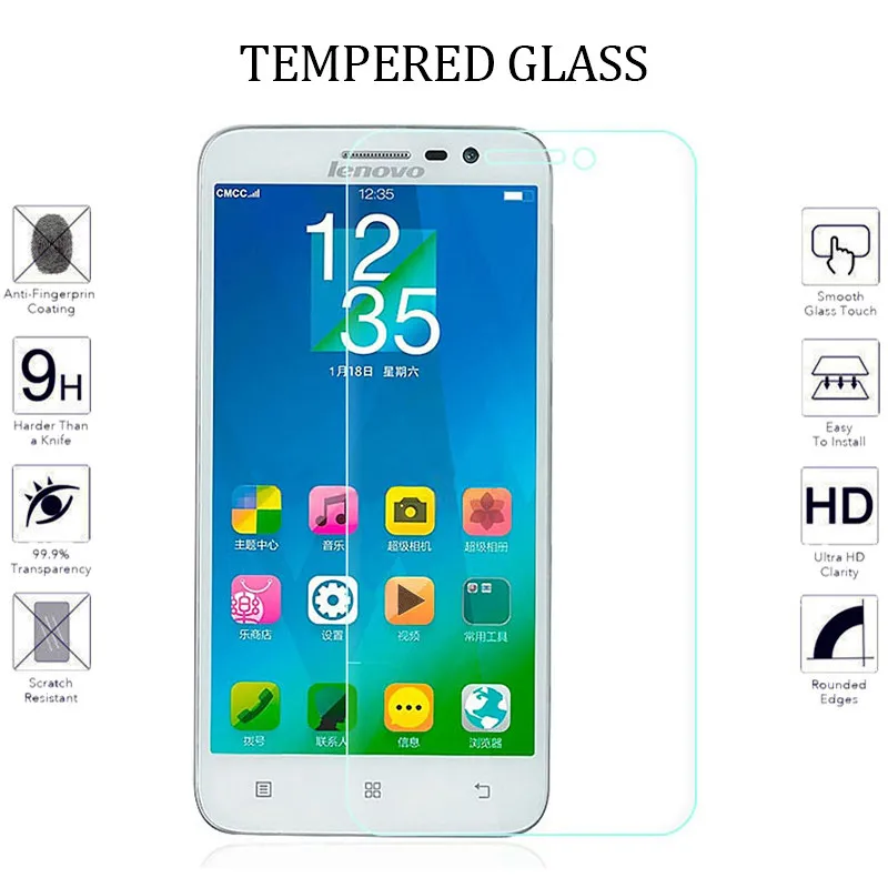

Tempered Glass For Lenovo A806 A808 A8 5.0inch Screen Protector 2.5D 0.26mm Explosion-proof Front Guard Film With Cleaning Tool