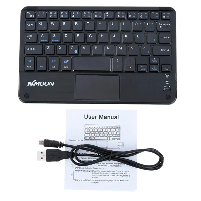 

59 Keys Ultra Slim Thin Mini BT Keyboard with Touch Pad Panel for Android Windows PC Tablet Smartphone