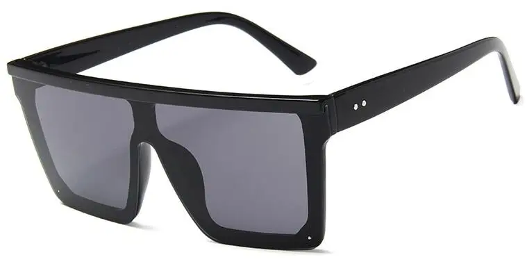 Сексуальные роскошные брендовые Черные Квадратные Солнцезащитные очки для женщин и мужчин, винтажные дизайнерские прозрачные пластиковые солнцезащитные очки с плоским верхом - Цвет линз: C1 black gray