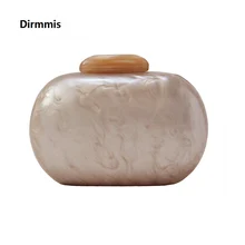 Модный брендовый женский акриловый кошелек, милая круглая вечерняя сумочка, женская бежевая однотонная мраморная Роскошная сумочка для вечеринки, выпускного вечера, повседневный клатч