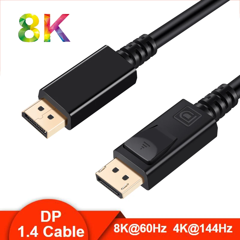 Кабель 8K DP1.4 кабель Displayport 1 4 штекер поддержка 4K 144 Гц/8k 60 Гц с аудио от ноутбука ПК