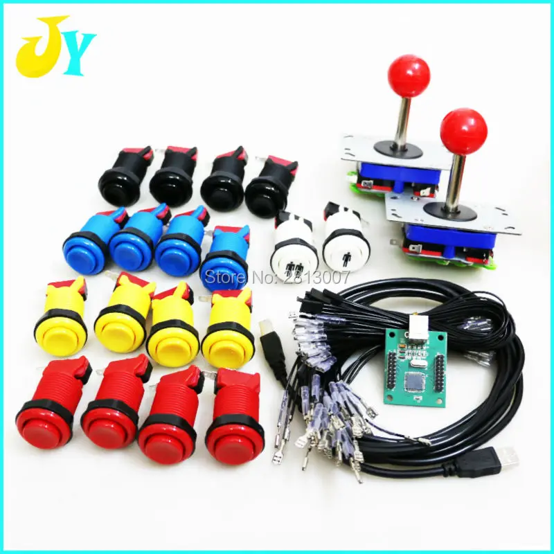 Jamma 2 Player Arcade Control Kit 2 Ball Top Joysticks 16 Buttons Black/Red JAMMA MAME 