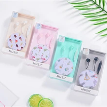 Фламинго наушники-вкладыши проводные наушники спортивные стерео наушники с наушником чехол для взрослых наушники для девочек для мобильного телефона