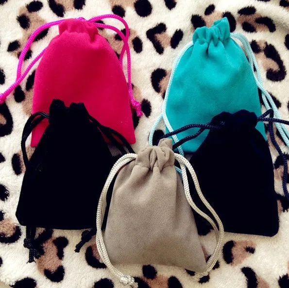 Bolsas de Cordão 1000pcs com Impressão a Cores 1 e Dhl Velvet Centímetros Jóias Bolsas Pequenos Personalizado Grátis Incluem 2000pcs 5*15 5 Display e embalagem p/ joias