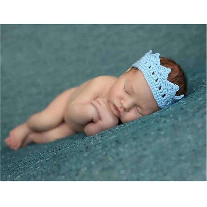 

New Handmade Newborn Baby Girl Boy Crochet Knit Crown Hat Photography Props newborn baby cap headband only for newborn crochet