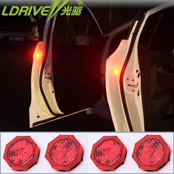 

LDRIVE 4Pieces Car Door Warning Light Fog lights Car Styling LED lamp safely Flash Light Kit Wireless Anti-collid For BWM ALL