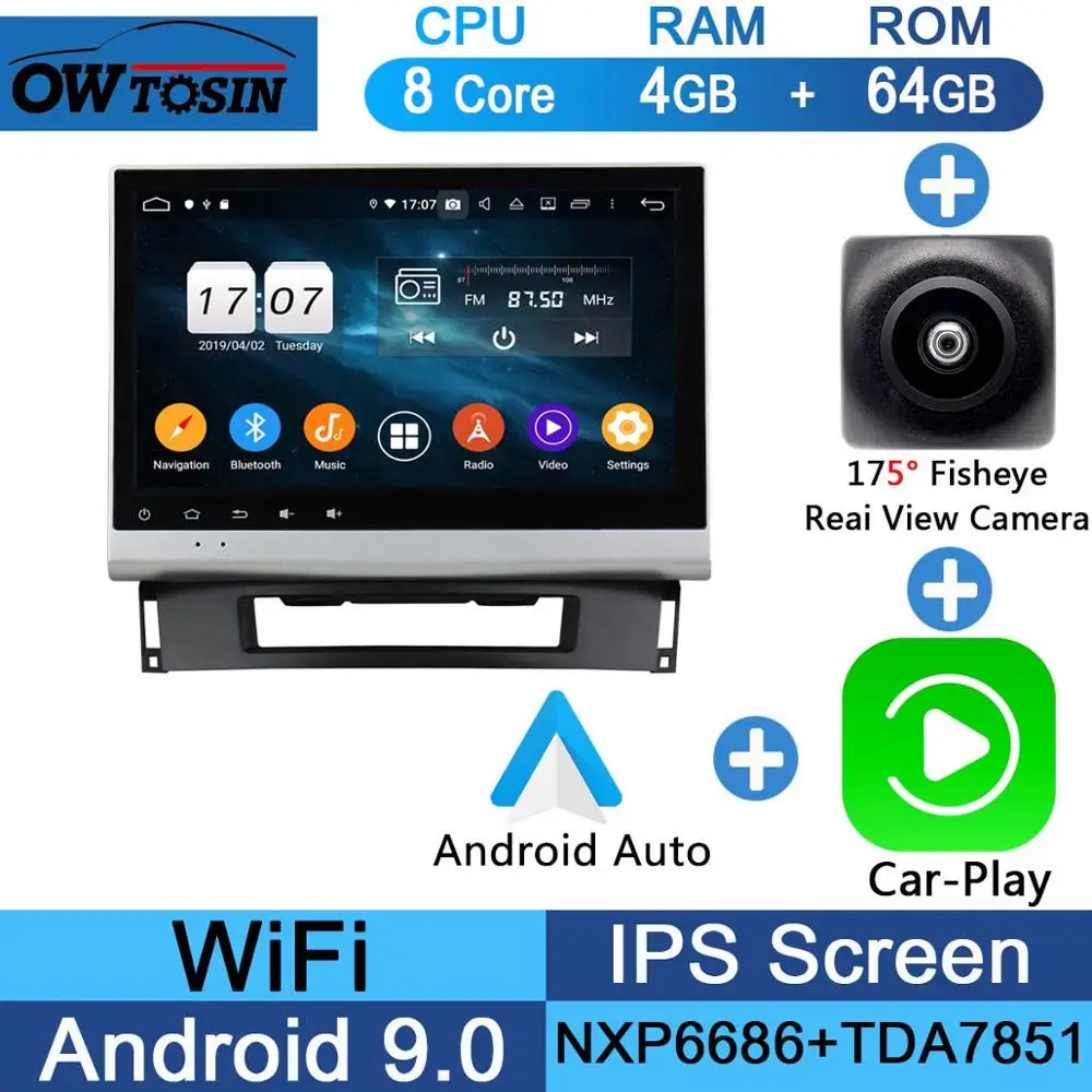 10," ips 8 ядерный 4 Гб ram+ 64 Гб rom Android 9,0 Автомобильный DVD радио плеер gps для Opel Astra J 2011 2012 2013 CD300 CD400 DSP CarPlay - Цвет: Fisheye Carplay n A