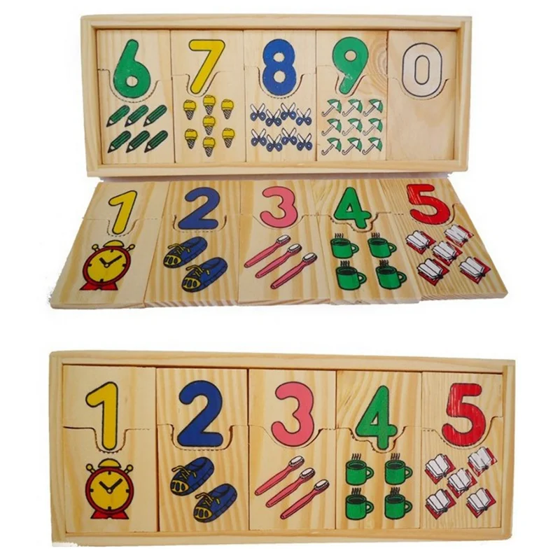 

Montessori Educational Wooden Toys for Children Math Puzzle Kids Teaching Logarithmic Matching Plate Board Digital Games Gifts