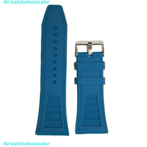 34mm Good Blue Silicone Jelly Rubber Men Lady Watch Band Straps WB1046C34JB