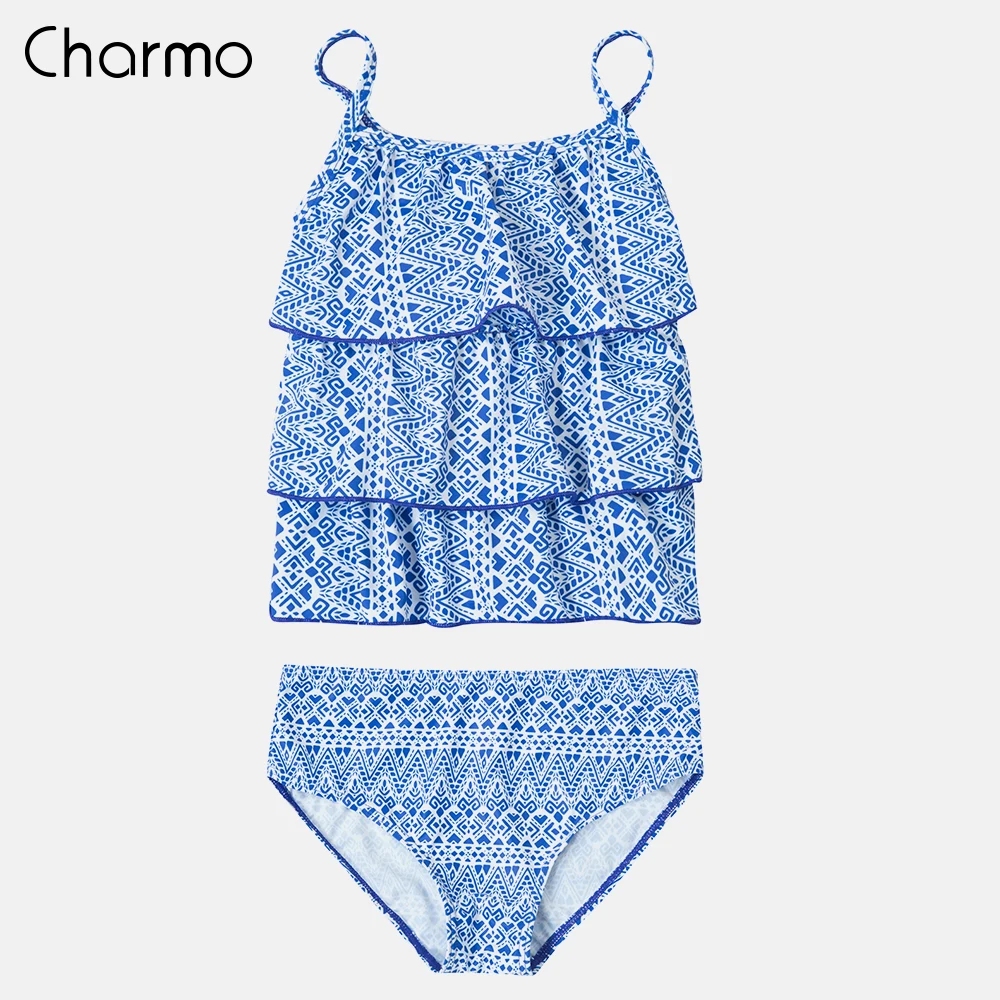 Комплект бикини для девочек Charmo купальник из двух предметов с геометрическим