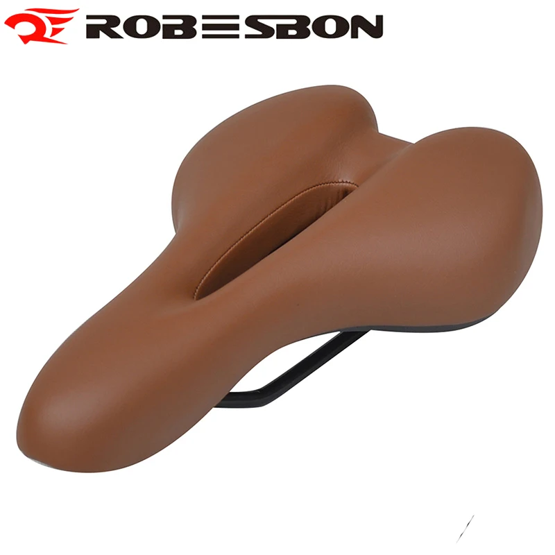 

ROBESBON Retro Bicycle Saddle Cushion Mountain Bike Sillin Leather Brown Road Cycling Front Seat Fiets Kussens Selle Velo Gel