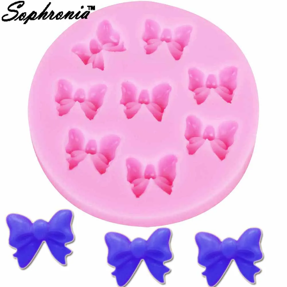 10pcs/set Bow Silicone Mold Fondant Chocolate Bowknot Wedding Cake