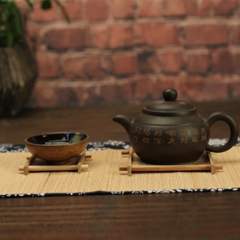 Японский чай ism декоративный Бамбуковый Коврик для чашки мульти-дизайн Изолированный коврик для чайной чашки для украшения чайного стола принадлежности для чайной церемонии
