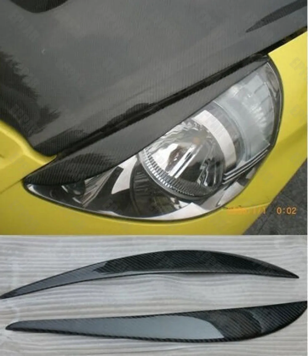 

Genuine Carbon Fiber Headlight Eyelids Eyebrows for 2003-2007 Honda Jazz Fit GD1