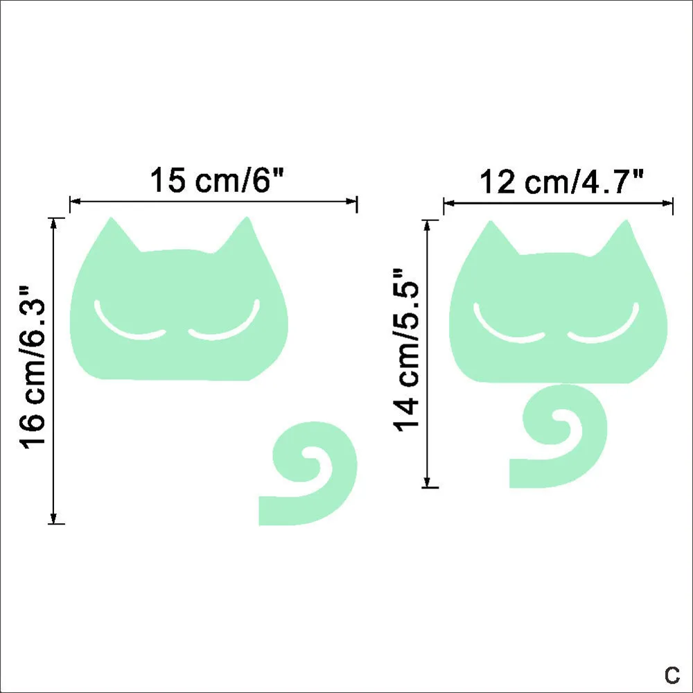 Черный-Свет Светящиеся Стикеры для выключателей мультяшное украшение для дома светящийся настенный Стикеры s темно светящееся украшение Стикеры, с изображением "Кот" креативные 78