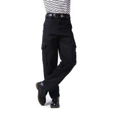 Мужские брюки-карго в стиле милитари, черные мужские повседневные уличные брюки размера плюс, Весенняя мода, штаны с d размером, J0193