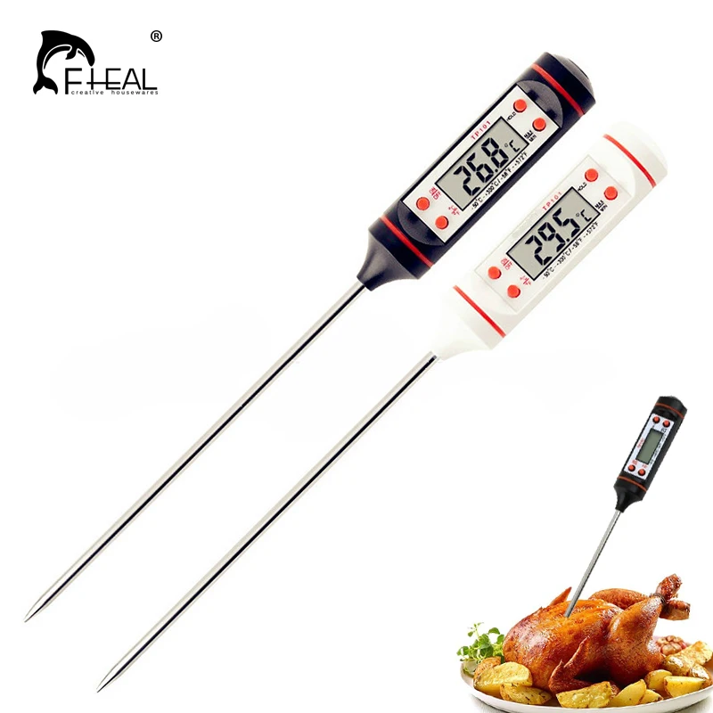 

FHEAL 1pc Kitchen Meat Thermometer Digital Probe Cooking BBQ Food Water Milk Thermometer Kitchen Tools