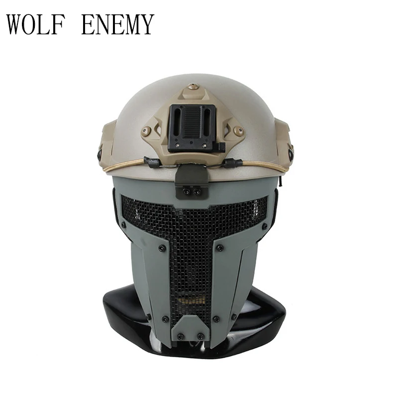 

Airsoft Tactical Mesh Mask Full Face Steel Mask FAST Helmet Mask
