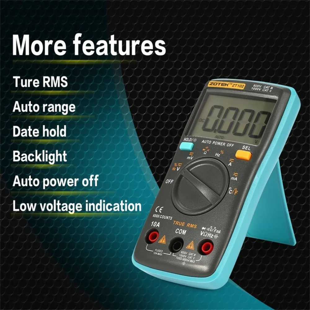 

ZT102 New Digital Multimeter Multimetro esr Transistor Tester Digital RM Mastech uni multi Meter 102/101 t Meter Sanwa